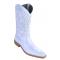Los Altos Ladies White Genuine Eel Ankle Boots With Zipper 360828